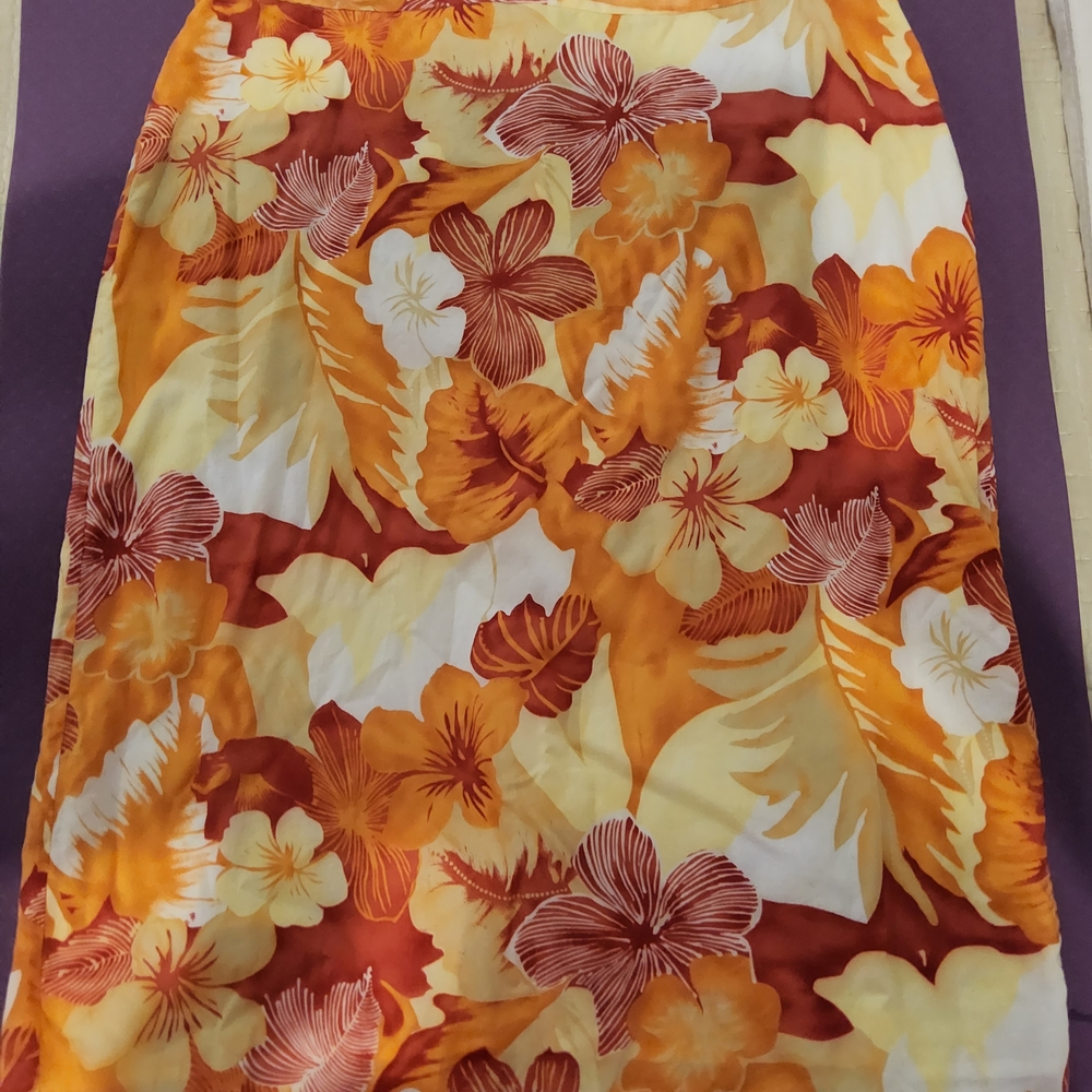 Tommy Bahama Floral Orange and Yellow Skirt
